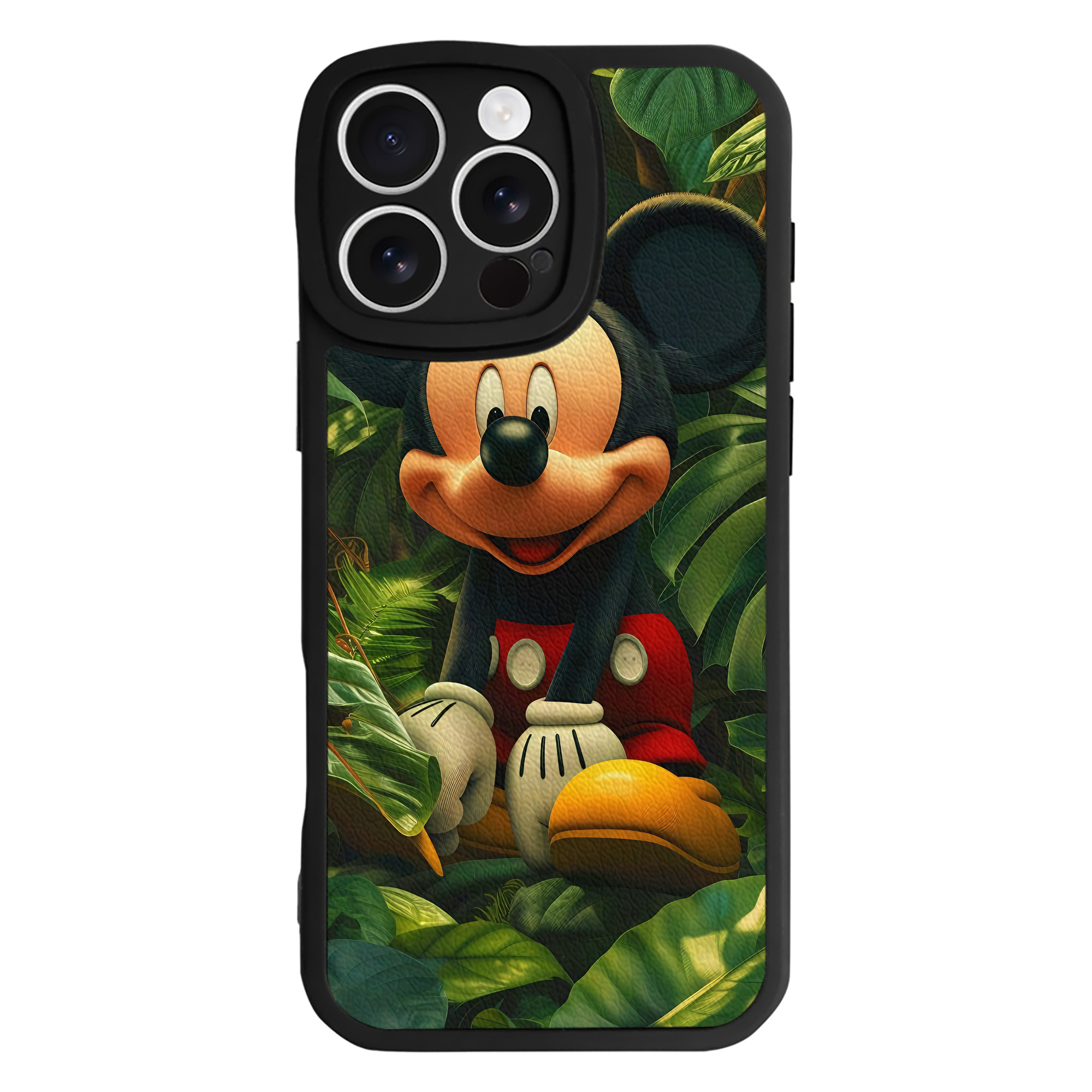 （画像用） ミッキーマウス Mickey Mouse 【iPhone 16シリーズ対応】シリコンスマホケース（レザー調） 材質：シリコン